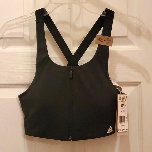 adidas Other - 🚩SOLD🚩NWT Women's Adidas Ultimate Sports Bra 34A Zip Up Front & Adj Straps